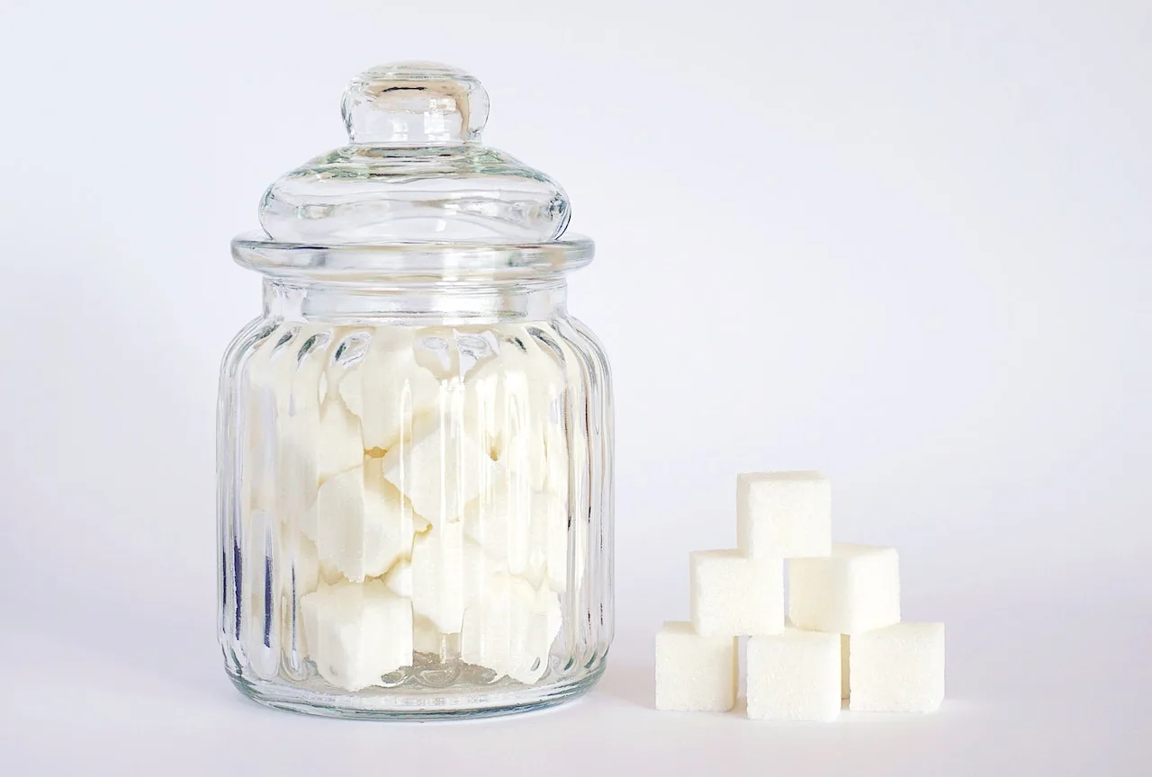 Bocal en verre pour le sucre